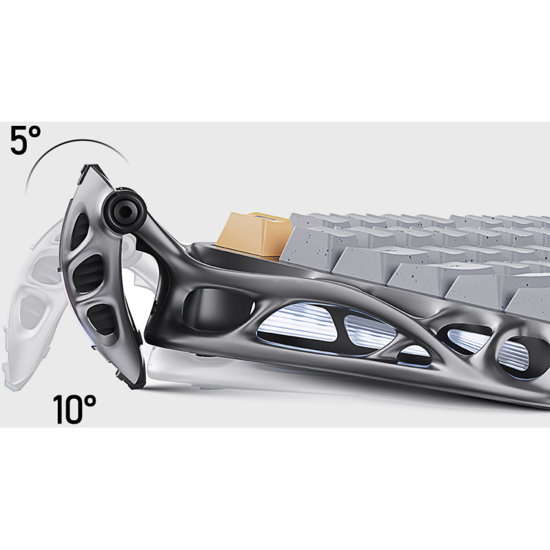 GravaStar Клавіатура механічна GravaStar Mercury K1 Pro 80keys, GravaStar x Kailh Speedy Mint, EN/UKR, BT/WL/USB, сірий