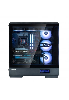 Zalman Корпус P50 DS без БР, 2xUSB3.0, 1xUSBType-C, 4x120мм ARGB, VGA 435мм, LCS ready, TG Side Panel, ATX, чорний