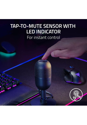 Razer Мікрофон геймінговий Seiren V3 Mini, Omni, USB-A, 1.2м, чорний