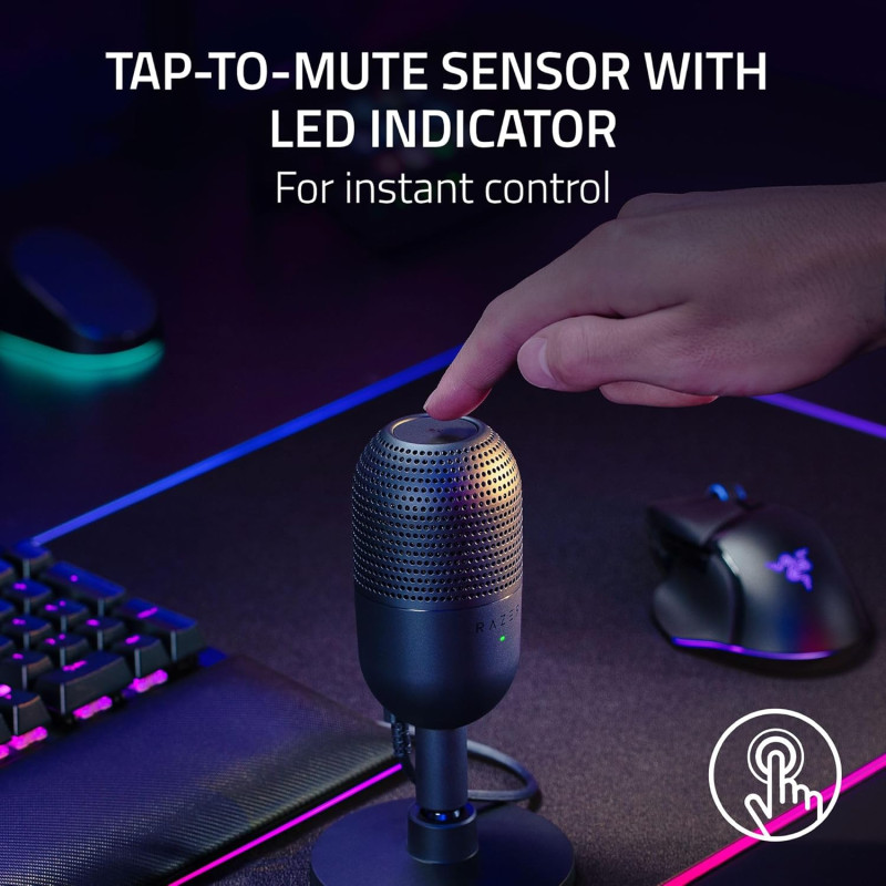 Razer Мікрофон геймінговий Seiren V3 Mini, Omni, USB-A, 1.2м, чорний