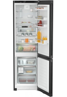 Liebherr Холодильник з нижн. мороз., 201.5x59.7х67.5, холод.відд.-266л, мороз.відд.-94л, 2дв., А, NF, диспл внутр., чорний