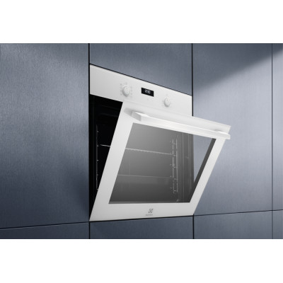 Electrolux Духовой шкаф электрический, 65л, A, дисплей, конвекция, телескопические направляющие, белый