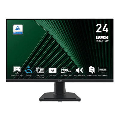 MSI Монітор MSI 23.8" PRO MP245G D-Sub, HDMI, DP, MM, IPS, 100Hz, 1ms, sRGB 102%, AdaptiveSync