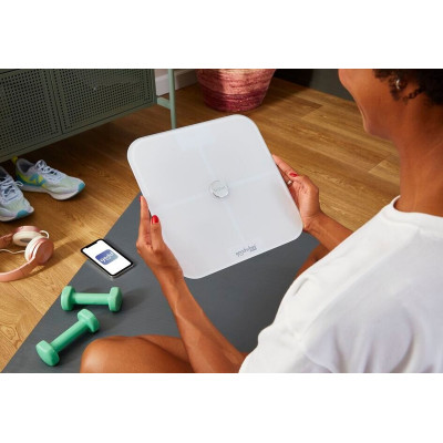 Tefal Ваги підлогові Goodvibes Sport, 180кг, Bluetooth, 4xAAA в комплекті, скло, білий
