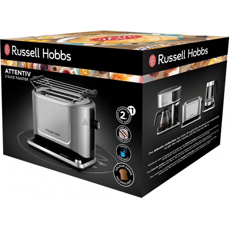 Russell Hobbs Тостер Attentiv 2 Slice, 1500Вт, нержавіюча сталь