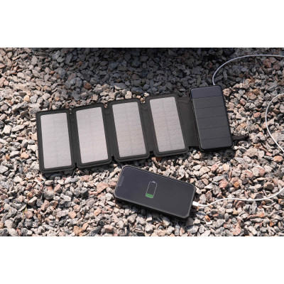 2E Портативний зарядний пристрій Power Bank Solar 8000mAh Black