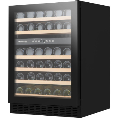 Philco Холодильник для вина, 81.3 х 59.5 х 57, холод.відд.-135л, зон - 2, бут-46, диспл, підсвітка, чорний