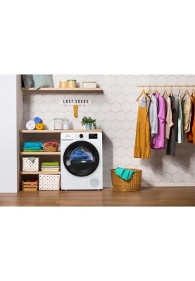 Gorenje Сушильна машина тепловий насос, 9кг, A++, 60см, дисплей, 16 програм, Wi-Fi, білий