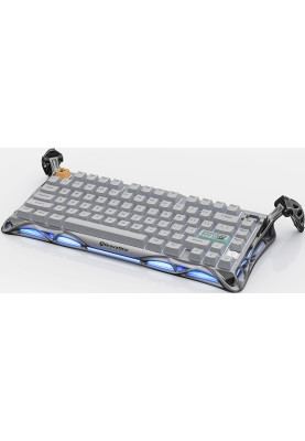 GravaStar Клавіатура механічна GravaStar Mercury K1 Pro 80keys, GravaStar x Kailh Speedy Mint, EN/UKR, BT/WL/USB, сірий