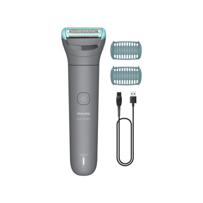 Philips Тример Philips Series 3000, для тіла, акум., насадок-2, сталь, сірий