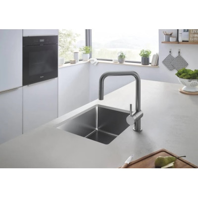Grohe Змішувач для кухні Minta, довж.виливу - 225мм, поворотний/витяжний, 1важіль, матовий графіт