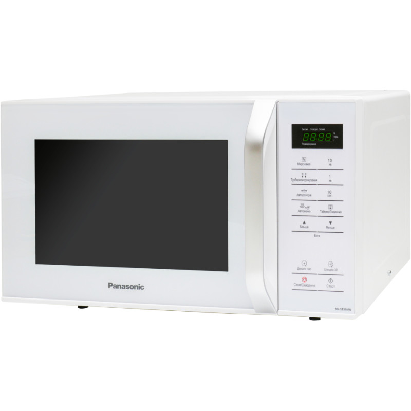 Panasonic Мікрохвильова піч, 25л, 800Вт, дисплей, відкрю ручкою, білий