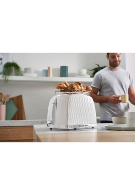 Russell Hobbs Тостер Honeycomb, 850Вт, пластик, широкі слоти, білий