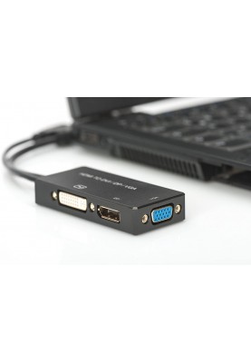 Digitus Перехідник HDMI - DP+DVI+VGA UHD 4K, M-F/F/F, 3 in 1