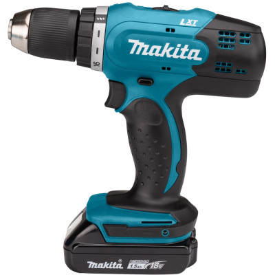 Makita Шуруповерт-дриль DDF453SYX4, акум, 18В, 1.5Ah х 2шт., -400/0-1300 об/хв, 42Нм, 1.6кг, кейс