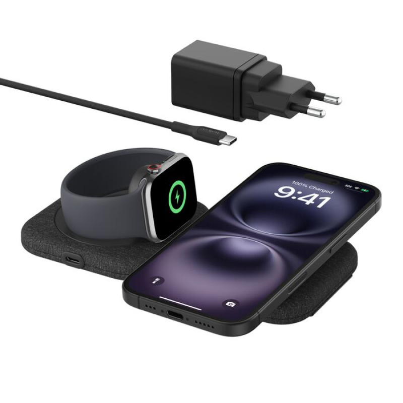 Belkin Зарядний пристрій бездротовий 2в1 15Вт Travel Pad Qi2