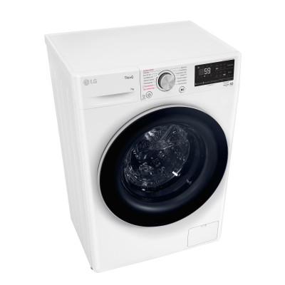 LG Пральна машина фронтальна, 7кг, 1200, A+++, 48см, дисплей, пара, інвертор, білий LG Пральна машина фронтальна, 7кг, 1200, A+++, 48см, дисплей, пара, інвертор, білий