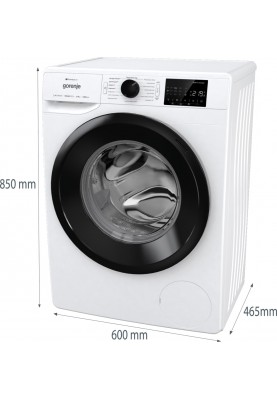 Gorenje Пральна машина фронтальна, 8кг, 1200, A+++, 55см, дисплей, інвертор, пара, Wi-Fi, білий