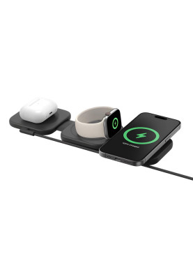 Belkin Зарядний пристрій бездротовий 3в1 Travel Pad Wireless Qi2 15Вт, чорний