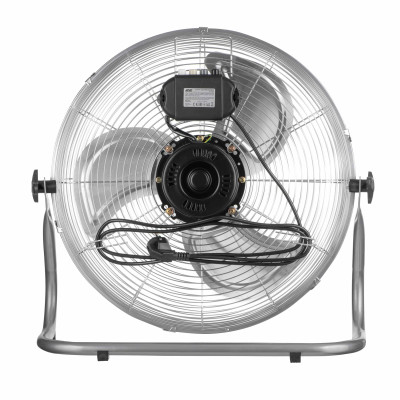 2E Вентилятор підлоговий професійний, 45см, 100Вт, кнопки, двигун мідь 100%, срібний