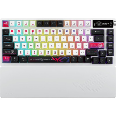 ASUS Клавіатура механічна ROG Azoth X 81key, NX Snow, USB-A/WL/BT, EN, RGB, білий