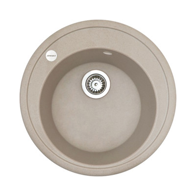 Adamant Мийка кухонная Sun, штучний камінь, кругла, без крил, 510x200мм, чаша - 1, врізна, Avena