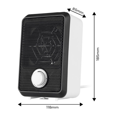 Neo Tools Тепловентилятор електричний настільний Neo Tools, 600Вт, термостат, білий, 0.62кг