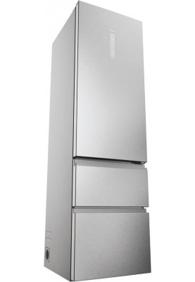 Haier Холодильник багатодверний, 205x59.5х65.7, холод.відд.-289л, мороз.відд.-125л, 3дв., А+, NF, інв., дисплей, зона нульова, cріблястий