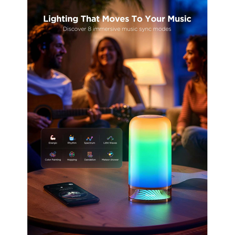 Govee Настільний світильник розумний H6022 Table Lamp 2, RGBICWW, WI-FI/Bluetooth, білий