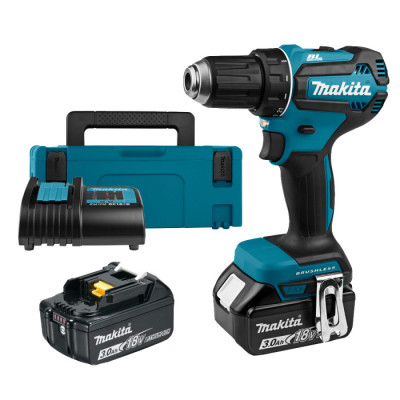 Makita Шурупокрут-дриль акумуляторний DDF485SFJ 18B 1х3А·рік 27-50Нм 0-500·0-1900 об·хв кейс 1.7кг