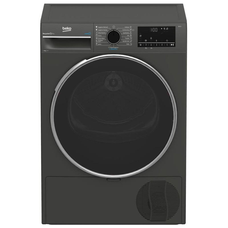 Beko Сушильна машина тепловий насос, 8кг, A++, 60см, дисплей, сірий