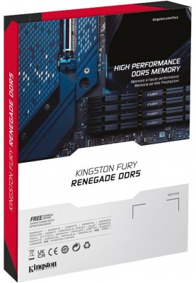 Kingston Пам'ять ПК DDR5 32GB KIT (16GBx2) 8000 FURY Renegade XMP Срібний