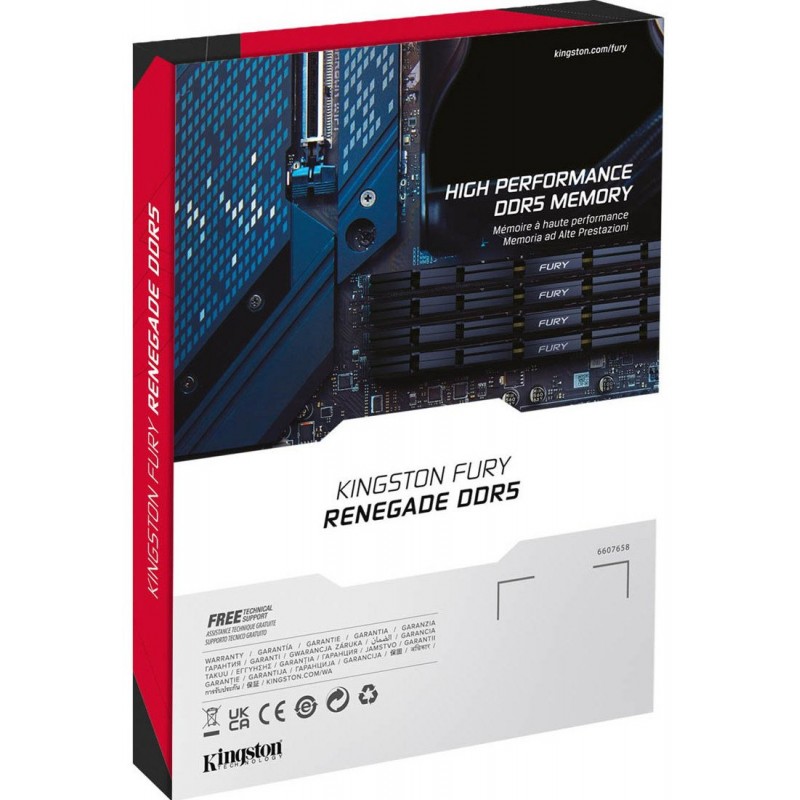 Kingston Пам'ять ПК DDR5 32GB KIT (16GBx2) 8000 FURY Renegade XMP Срібний