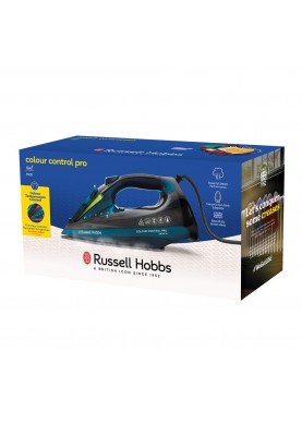 Russell Hobbs Праска Colour Control Pro, 2400Вт, 380мл, паровий удар -185гр, самоочищення, індик.температури, керам. підошва, синій