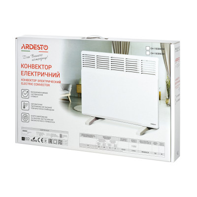 ARDESTO CH-1500M[Конвектор, 15м2, 1500Вт, мех. упр-ння, закр. нагрів. елемент, IP24, білий]