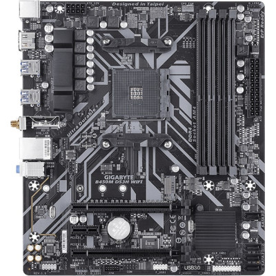 Gigabyte Материнська плата B450M DS3H WIFI sAM4 B450 4xDDR4 Wi-Fi HDMI mATX