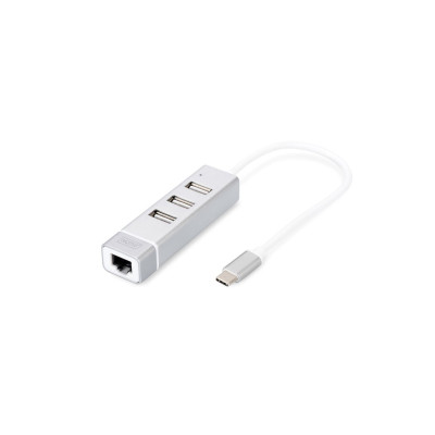 Digitus Хаб USB-C > 3xUSB-A/RJ45