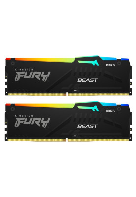 Kingston Пам'ять ПК DDR5 64GB KIT (32GBx2) 5200 FURY Beast RGB