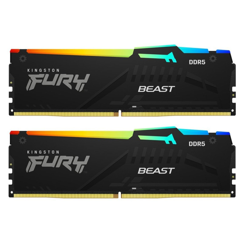 Kingston Пам'ять ПК DDR5 64GB KIT (32GBx2) 5200 FURY Beast RGB