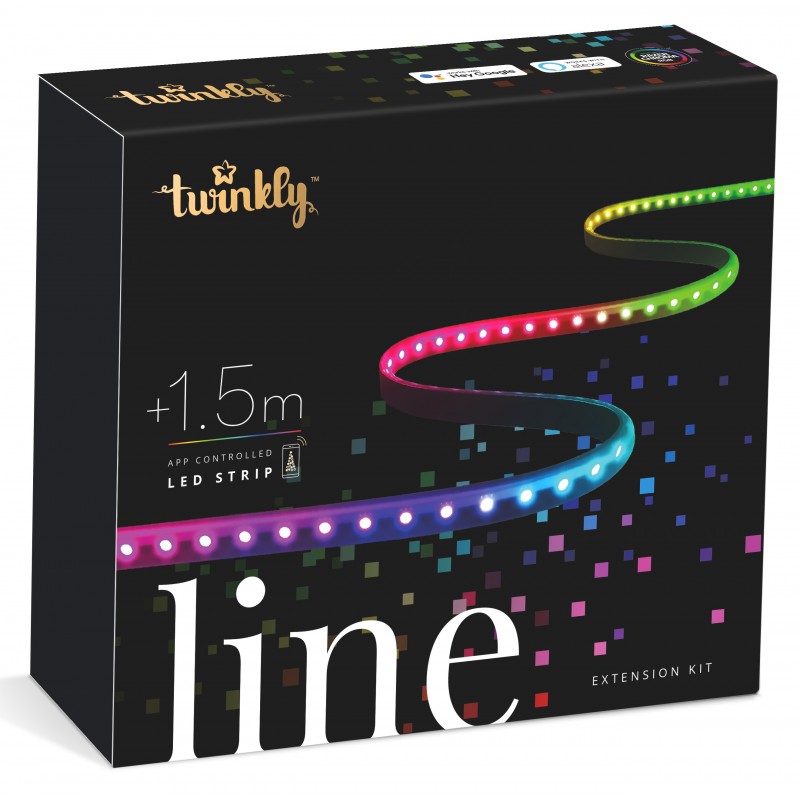 Twinkly Smart LED Twinkly Line RGB, підсвічування плюс 1,5м, Gen II, IP20, кабель чорний