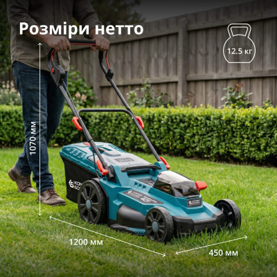 Könner & Söhnen Набір із двох акумуляторних інструментів KS 43LM-BCT40V-SET 40В(20+20В) газонокосарка KS 43LM-40V та тример садовий KS BCT-40V акб 2х4А·год ЗП 22.5кг
