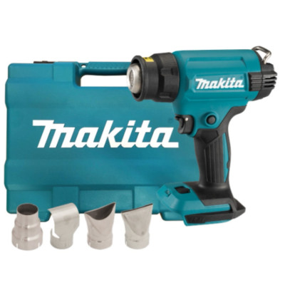 Makita Фен будівельний DHG181ZK акумуляторний, 18В, 550°C, 120/200 л/хв, SOLO