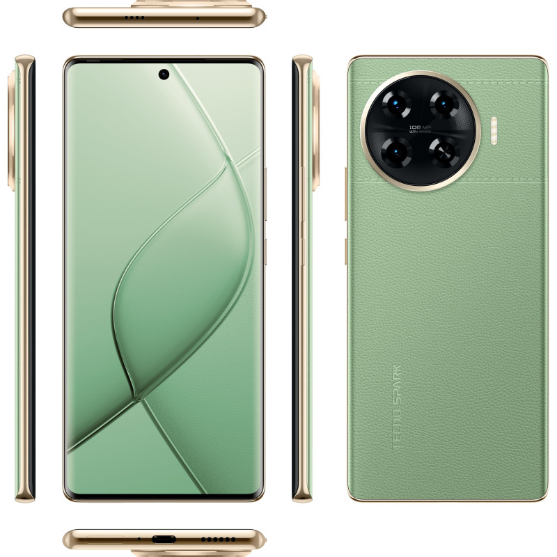 TECNO Смартфон Spark 20 PRO+ (KJ7) 6.78" 8/256ГБ, 2SIM, 5000мА•год, Magic Skin Green