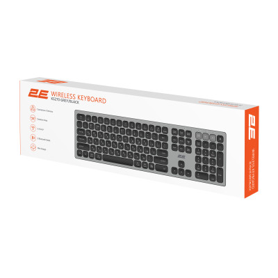 2E Клавіатура ножнична KS270 109key, WL/BT, EN/UK, сіро-чорний