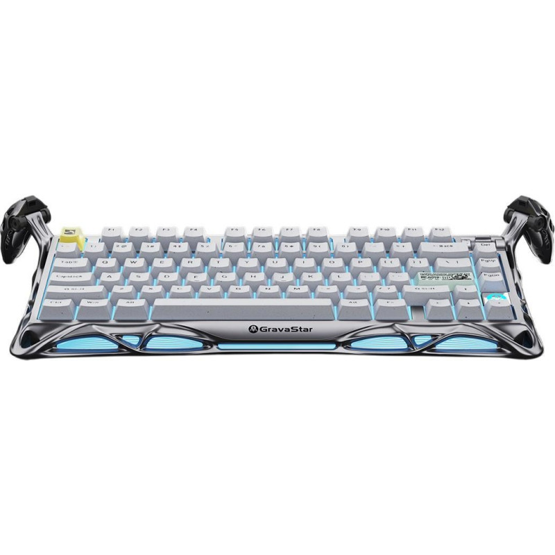 GravaStar Клавіатура механічна GravaStar Mercury K1 Pro 80keys, GravaStar x Kailh Speedy Mint, EN/UKR, BT/WL/USB, сірий