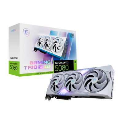 MSI Відеокарта GeForce RTX 5080 16GB GDDR7 GAMING TRIO OC WHITE