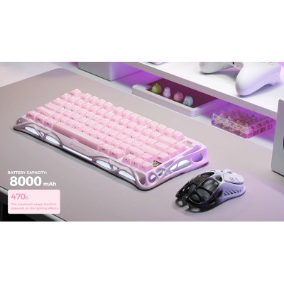 GravaStar Клавіатура механічна Mercury K1 80keys, GravaStar x Kailh Cheery Pink, EN/UKR, BT/WL/USB, Sakura Pink GravaStar Клавіатура механічна Mercury K1 80keys, GravaStar x Kailh Cheery Pink, EN/UKR, BT/WL/USB, Sakura Pink