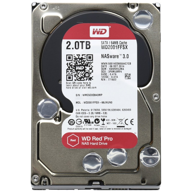 WD Жорсткий диск 2TB 3.5" 7200 64MB SATA Red Pro NAS