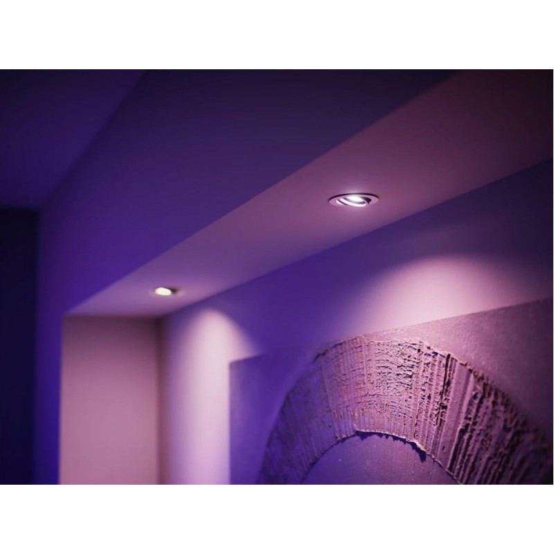 Philips Hue Лампа розумна GU10, 5.7W(50Вт), 2000K-6500K, RGB, ZigBee, Bluetooth, димування, 2шт