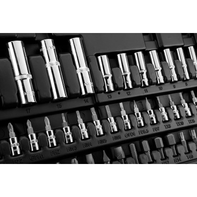 Neo Tools Набір інструментів, набір торцевих головок, 86шт, 1/2", 1/4", CrV, кейс